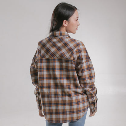 Benhill Oversized Flannel Kotak Coklat A256-115-115