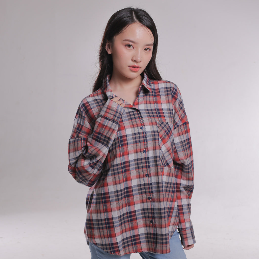 Benhill Oversized Flannel Kotak Merah A257-11I