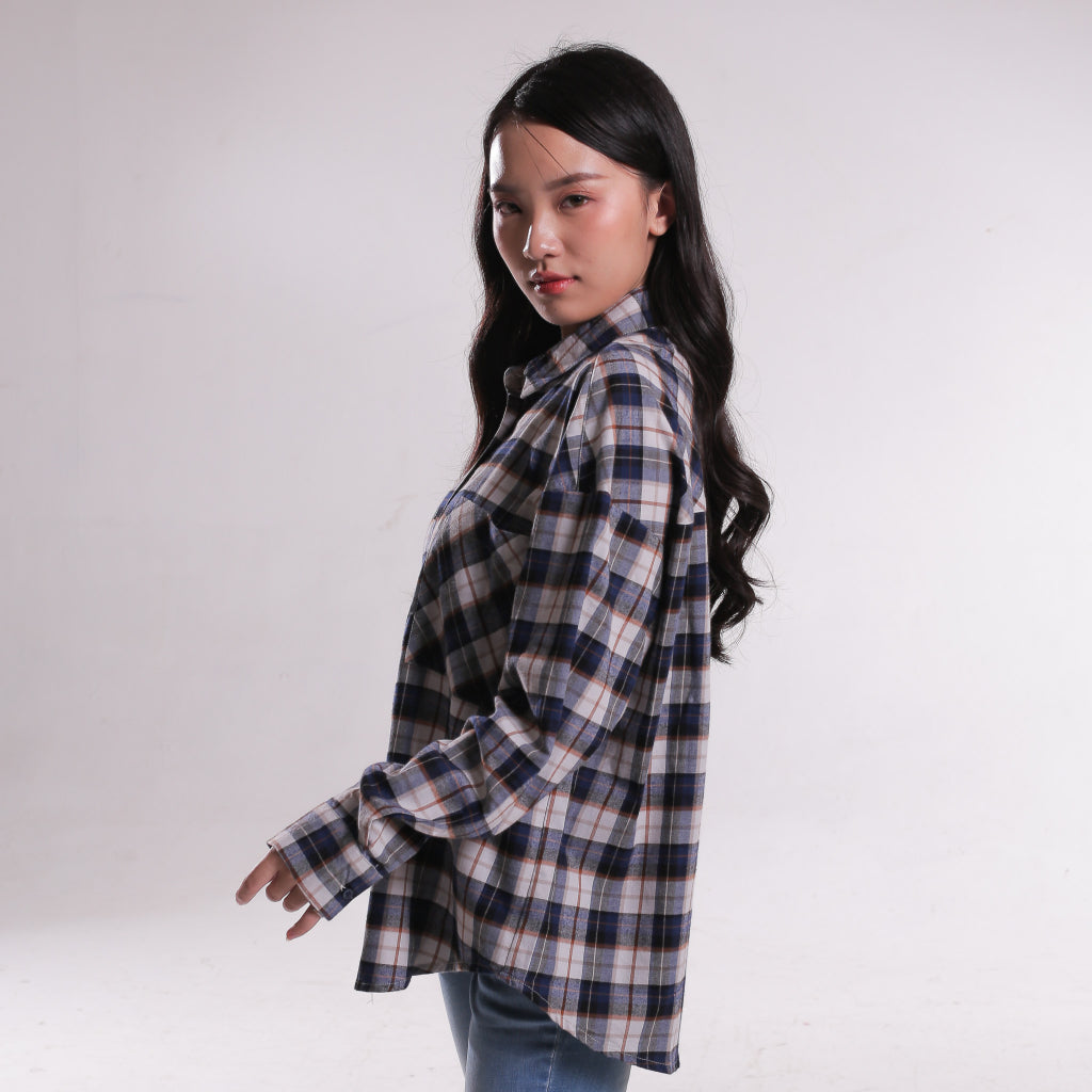 Benhill Oversized Flannel Kotak Biru A258-113