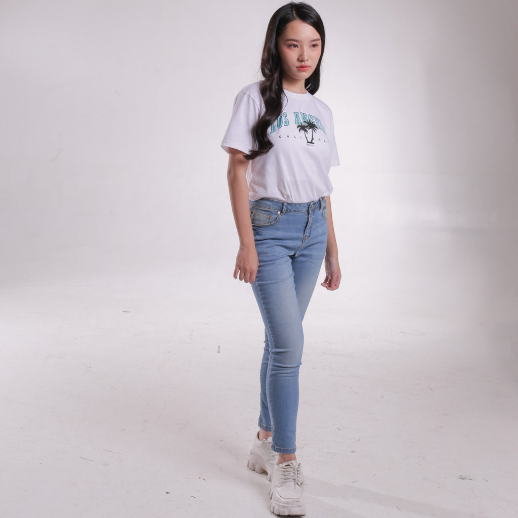 Benhill  Celana Panjang Wanita Jeans Stretch Skinny Medium Blue A131-A132