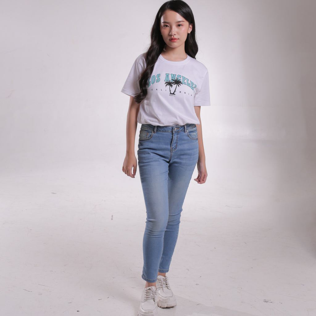 Benhill  Celana Panjang Wanita Jeans Stretch Skinny Medium Blue A131-A132