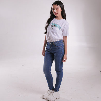 Benhill  Celana Panjang Wanita Jeans Stretch Skinny Dark Blue A135-A136