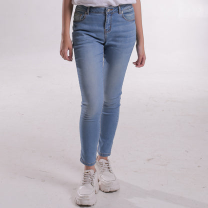 Benhill  Celana Panjang Wanita Jeans Stretch Skinny Medium Blue A131-A132