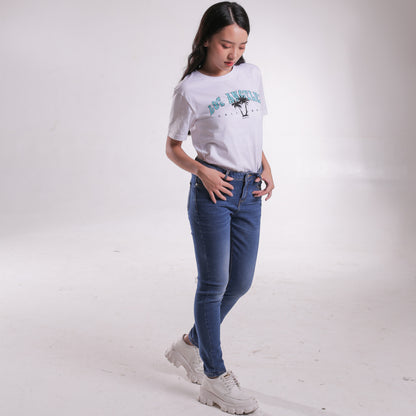 Benhill  Celana Panjang Wanita Jeans Stretch Skinny Dark Blue A135-A136