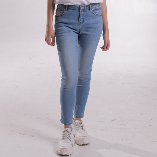Benhill  Celana Panjang Wanita Jeans Stretch Skinny Medium Blue A131-A132