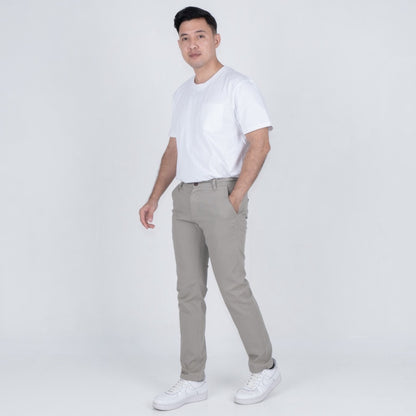 Benhill Celana Pria Panjang Chino Pants Slim Fit Katun Stretch Ash Grey 51220-21-326