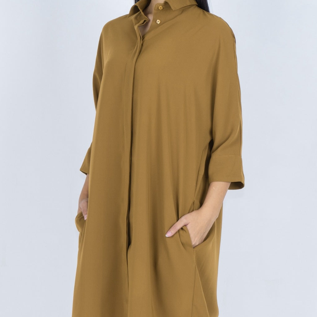 Benhill Tunik Kaftan Wanita Polos Bronze,Off White,Black,Terracotta