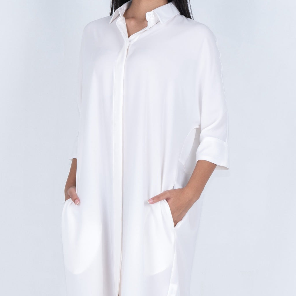 Benhill Tunik Kaftan Wanita Polos Bronze,Off White,Black,Terracotta