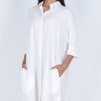 Benhill Tunik Kaftan Wanita Polos Bronze,Off White,Black,Terracotta