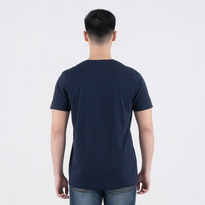 Benhill T-shirt Pria Grafis Katun 30s Combed Pendek Navy A479-39G68