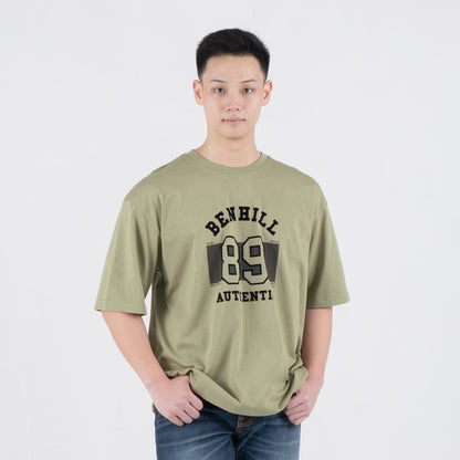 Benhill T-Shirt Pria Oversized Fit Cotton 20s Combed Pendek Olive A462-39768