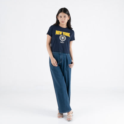 Benhill T-shirt Wanita Crop Top  Navy A589-39G86
