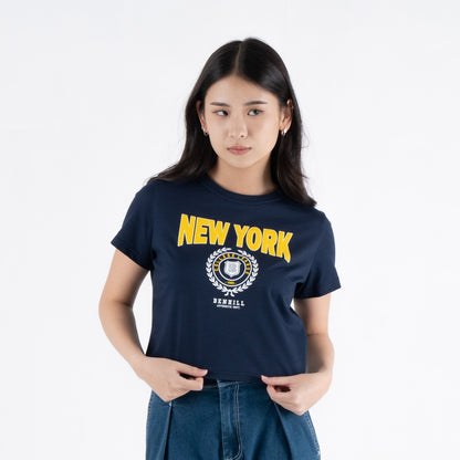 Benhill T-shirt Wanita Crop Top  Navy A589-39G86
