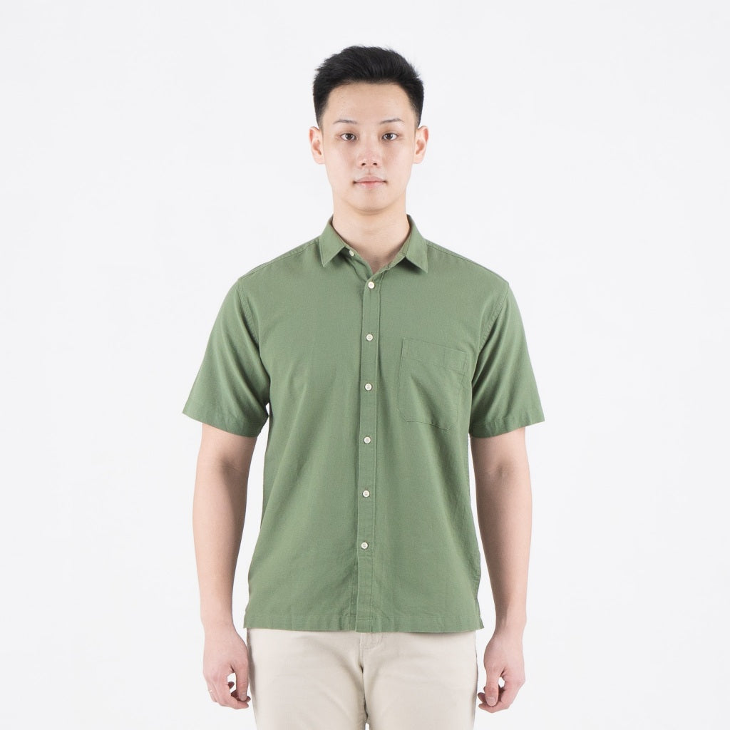 Benhill Kemeja Pria Polos Linen Pendek 5 Warna 27059-50329-51465