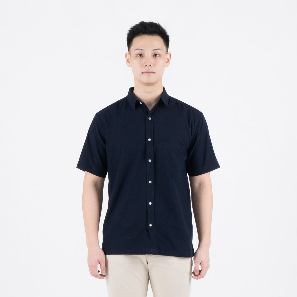 Benhill Kemeja Pria Polos Linen Pendek 5 Warna 25785-50329-51465