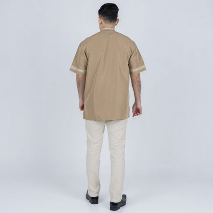 Benhill Taqwa Koko Bordir Pria Pendek Coklat Susu 2416-90-91-325