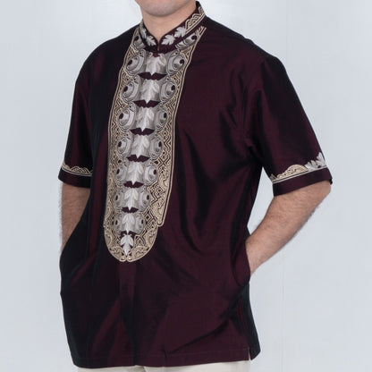 Benhill Taqwa Koko Bordir Pria Pendek Maroon 2431-2518-19-32F