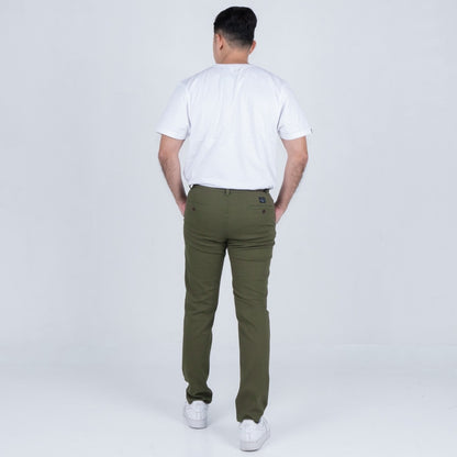 Benhill Celana Pria Panjang Chino Pants Slim Fit Katun Stretch Moss Green 51218-19-32H23