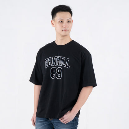 Benhill T-Shirt Pria Oversized Fit Cotton 20s Combed Pendek Black A460-39268