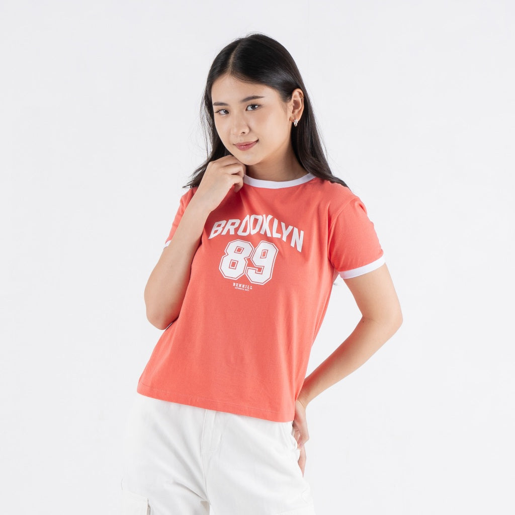 Benhill T-shirt Wanita Grafis Pendek Salmon A586-39486