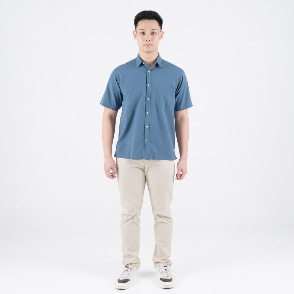 Benhill Kemeja Pria Polos Linen Pendek 5 Warna 25785-50329-51465