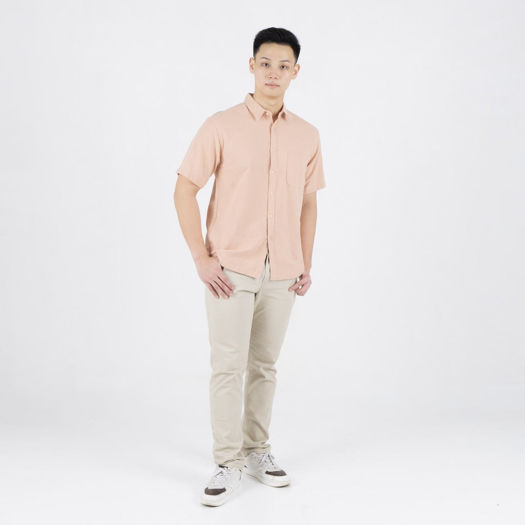 Benhill Kemeja Pria Polos Linen Pendek 5 Warna 27059-50329-51465