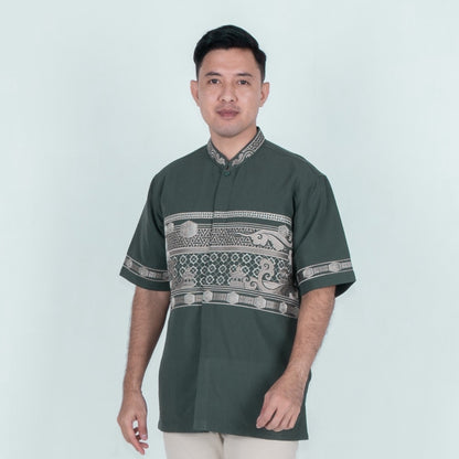 Benhill Taqwa Koko Bordir Pria Pendek Green 2509-10-11-327