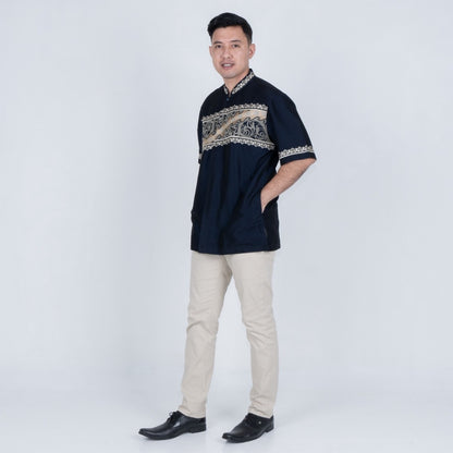 Benhill Taqwa Koko Bordir Pria Pendek Navy 2430-2502-03-32G