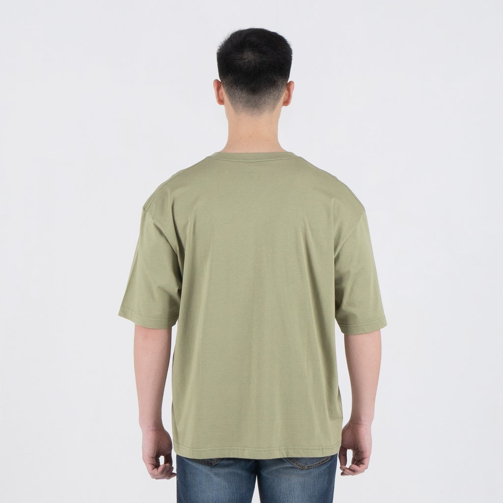Benhill T-Shirt Pria Oversized Fit Cotton 20s Combed Pendek Olive A462-39768