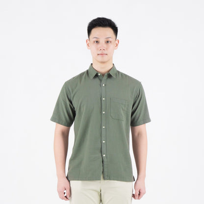 Benhill Kemeja Pria Polos Linen Pendek 5 Warna 27098-50329-51465