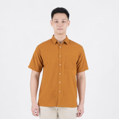Benhill Kemeja Pria Polos Linen Pendek 5 Warna 27059-50329-51465