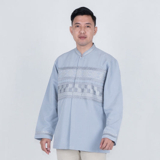 Benhill Taqwa Koko Bordir Pria Panjang Light Blue 2428-2506-07-326