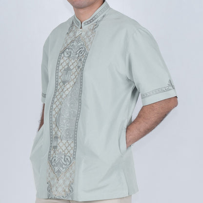 Benhill Taqwa Koko Bordir Pria Pendek LIght Grey 2513-14-15-327