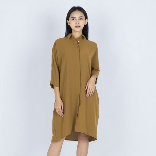 Benhill Tunik Kaftan Wanita Polos Bronze,Off White,Black,Terracotta
