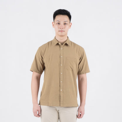 Benhill Kemeja Pria Polos Linen Pendek 5 Warna 27098-50329-51465