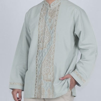 Benhill Taqwa Koko Bordir Pria Panjang Light Grey 2417-2531-32-327