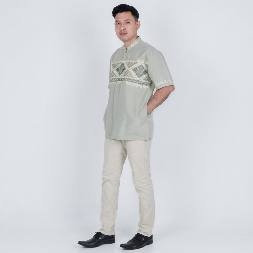 Benhill Taqwa Koko Bordir Pria Pendek Light Green 2427-2522-23-327