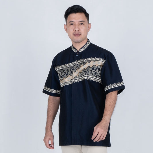 Benhill Taqwa Koko Bordir Pria Pendek Navy 2430-2502-03-32G