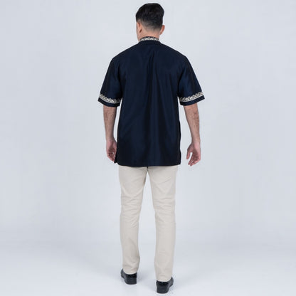 Benhill Taqwa Koko Bordir Pria Pendek Navy 2430-2502-03-32G