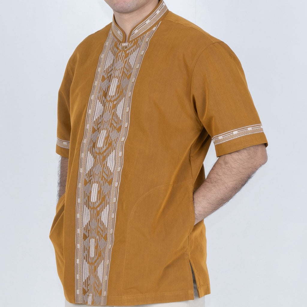 Benhill Taqwa Koko Bordir Pria Pendek Mustard 2551-32D08