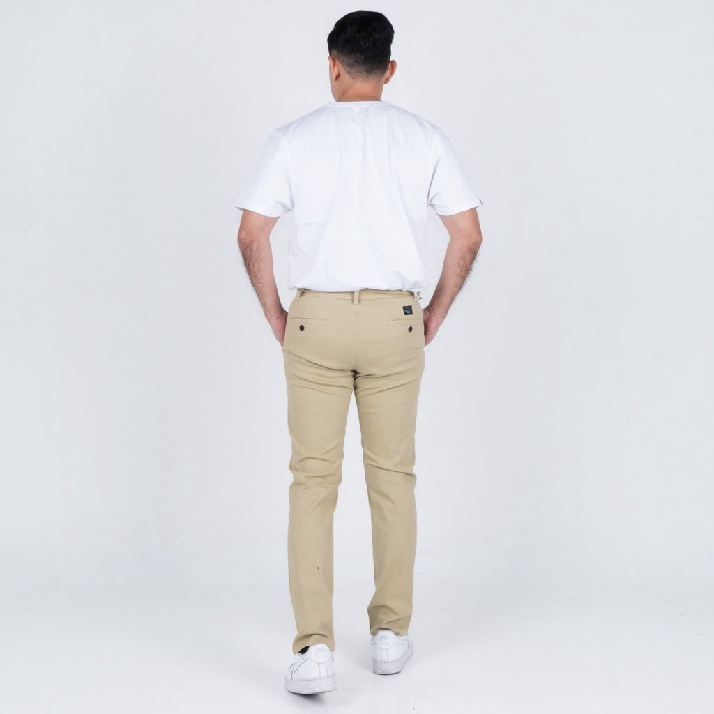 Benhill Celana Pria Panjang Chino Pants Slim Fit Katun Stretch Sand 51214-15-325