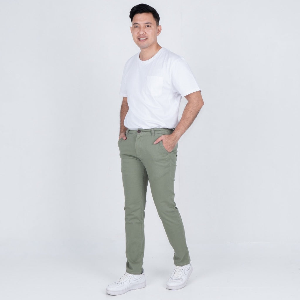 Benhill Celana Pria Panjang Chino Pants Slim Fit Katun Stretch Sage Green 51216-17-327