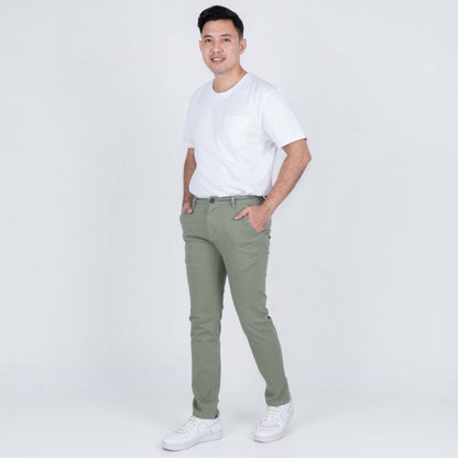 Benhill Celana Pria Panjang Chino Pants Slim Fit Katun Stretch Sage Green 51216-17-327