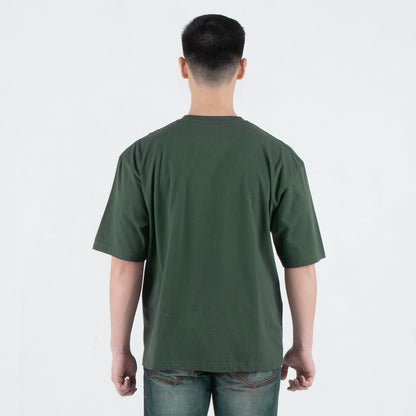 Benhill T-Shirt Pria Oversized Fit Cotton 20s Combed Pendek Hijau Botol A463-39H68