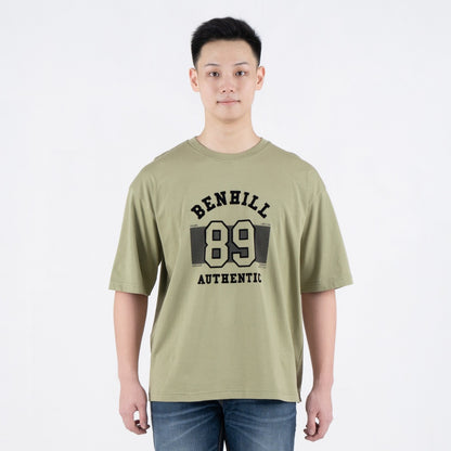 Benhill T-Shirt Pria Oversized Fit Cotton 20s Combed Pendek Olive A462-39768