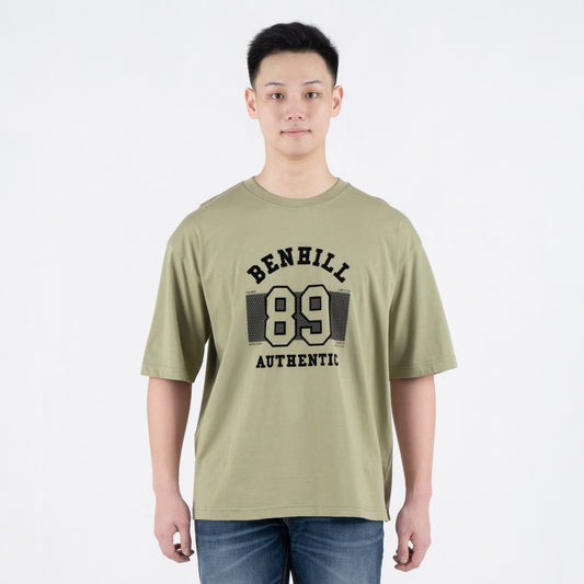 Benhill T-Shirt Pria Oversized Fit Cotton 20s Combed Pendek Olive A462-39768