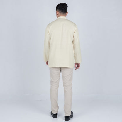 Benhill Kemeja Koko Pria "Tenun Sultan" Dobby Panjang Beige 29934-36909