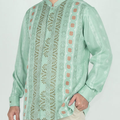 Benhill Kemeja Koko Pria "Tenun Sultan" Dobby Printing Panjang Mint 51027-36Y09