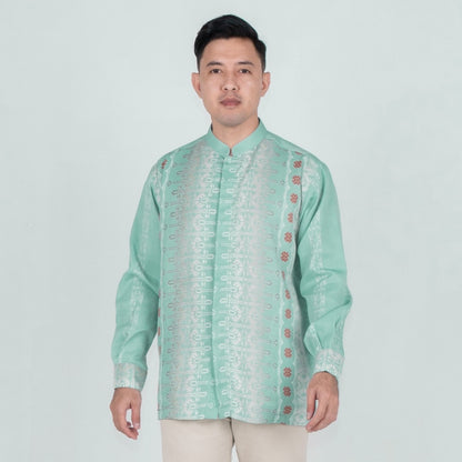 Benhill Kemeja Koko Pria "Tenun Sultan" Dobby Printing Panjang  Mint 51041-36Y09