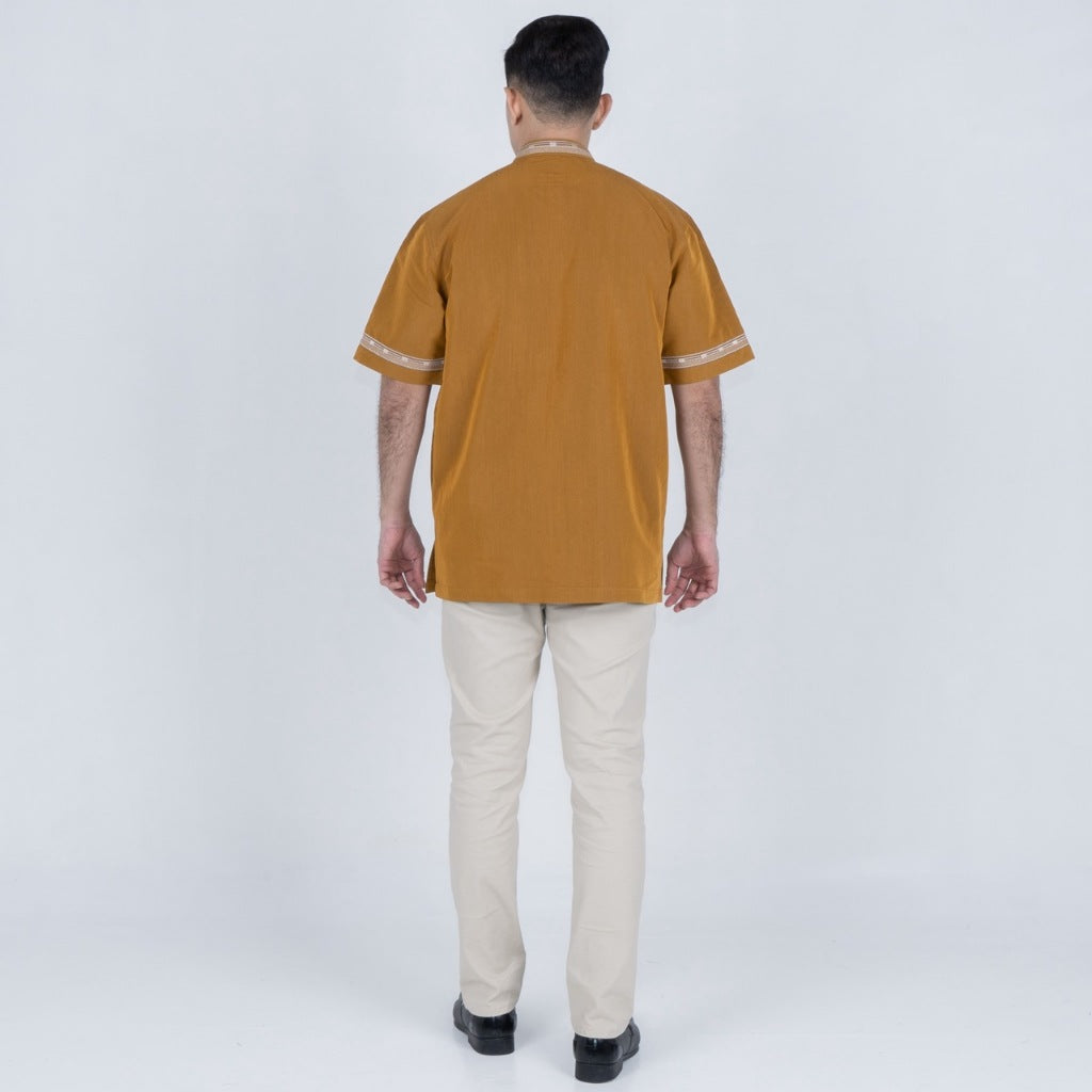 Benhill Taqwa Koko Bordir Pria Pendek Mustard 2551-32D08